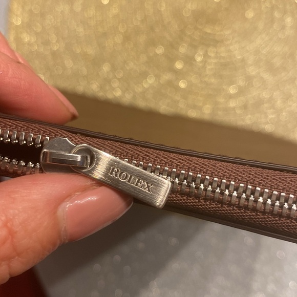 Rolex Brown Leather Clutch - Picture 6 of 6